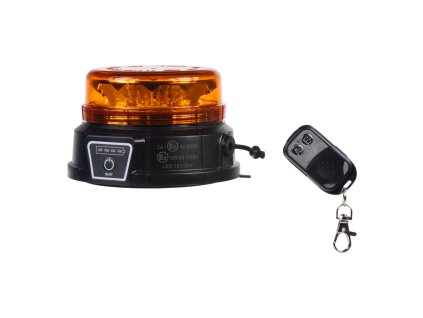 WLBAT185RE AKU LED maják, 12x3W oranžový, dálkové ovládání, magnet, ECE R10, R65