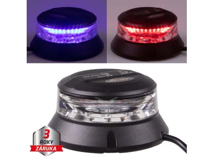 WL401FIXDUALBR Robustní modro-červený LED maják, černý hliník, 36W, ECE R10