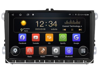 1158 12 isudar autoradio t72 vw0907 s android pro skoda volkswagen seat carplay androidauto a dotykovou obrazovkou evtech cz