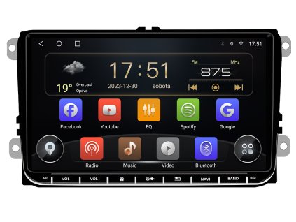 1158 5 isudar autoradio t72 vw0907 s android 13 pro skoda volkswagen seat carplay androidauto a dotykovou obrazovkou evtech cz