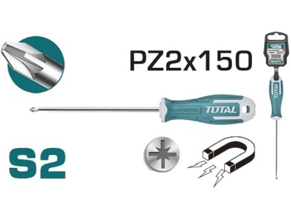 TOTAL-TOOLS THT26PZ2150 Šroubovák křížový pozidriv, 6x150mm, industrial
