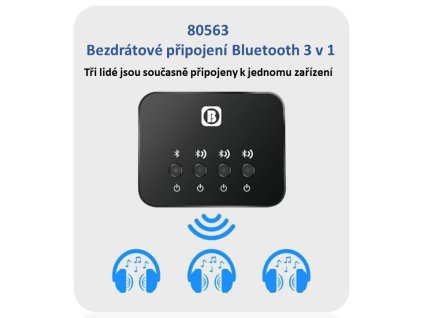 80563 3in1 Bluetooth audio adaptér násobič / AUX vstup