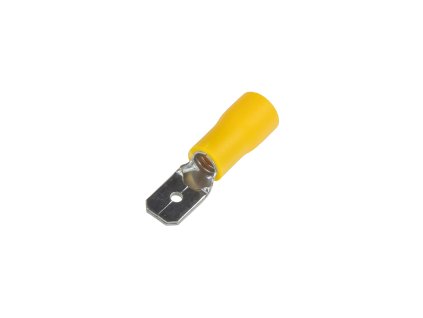 4000803 Zástrčka plochá 6,3 mm žlutá, 100 ks