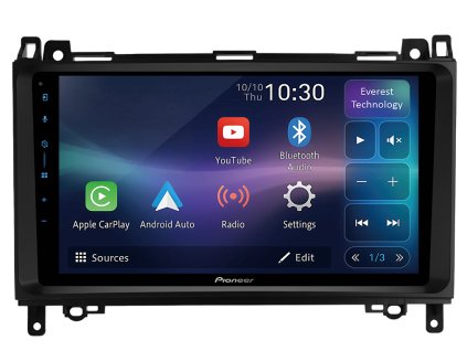 3520 3 pioneer autoradio sph pf97bt pro mercedes viano vito trida a b v sprinter carplay androidauto a dotykovou obrazovkou everest technology evtech cz