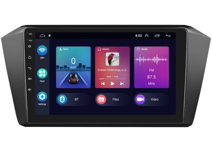 2977 1 2din autoradio s android pro volkswagen passat b8 2015 2020 cerny carplay androidauto a dotykovou obrazovkou everest technology evtech cz
