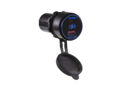 34681 USB QC3.0 + USB-C 100W/20V zásuvka 12/24V