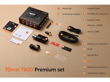 4051 8 kamera do auta 70mai dash cam 4k t800 set