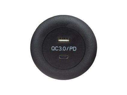 34726 USB QC3.0 + USB-C zásuvka, montáž do nábytku