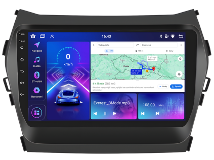 2755 2 bmode autoradio s android 13 pro hyundai santa fe ix45 13 18 carplay androidauto a dotykovou obrazovkou evtech cz