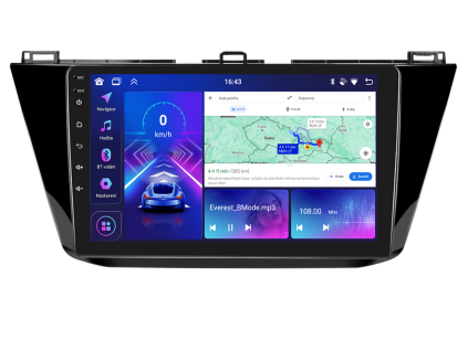 1616 bmode autoradio s android 13 pro volkswagen tiguan ii carplay androidauto bluetooth handsfree s gps modulem navigaci dab a lcd ips dotykovou obrazovkou evtech cz