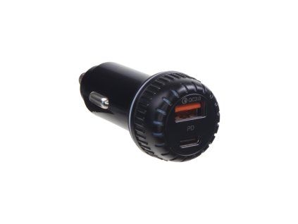 34676 Autoadaptér USB/USB-C 12/24V PD/QC3.0