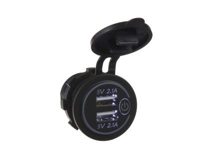 34563 2x USB nabíječka voděodolná do panelu, bílá