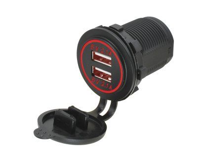 385121 R Adaptér 12V - 2x USB 5V / 4,2A