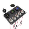 47180 Panel s 5x spínači + 2x USB/Voltmetr a CL zásuvka, 12/24V
