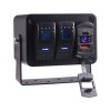47173 Panel s 2x spínači Rocker, voltmetr + USB/USB-C zásuvka, 12/24V