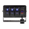 47174 Panel s 3x spínači Rocker, voltmetr + USB/USB-C zásuvka, 12/24V