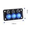 47177 Panel s 3x spínači + 3x pojistky, 12/24V