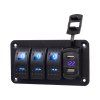 47155 Panel s 3x spínači Rocker + 2x USB 12/24V