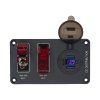 47182 Panel s 2x spínači + 2xUSB, 1xUSB-C + voltmetr 12V
