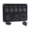 47170 Panel s 5x spínači, CL, voltmetr + 2x USB zásuvka, 12/24V