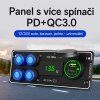 47187 Panel s 4x spínači + USB-C/USB-A + Voltmetr, 12/24V