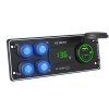 47187 Panel s 4x spínači + USB-C/USB-A + Voltmetr, 12/24V