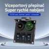 47186 Panel s 3x spínači + USB-C/USB-A + CL zásuvka, 12/24V