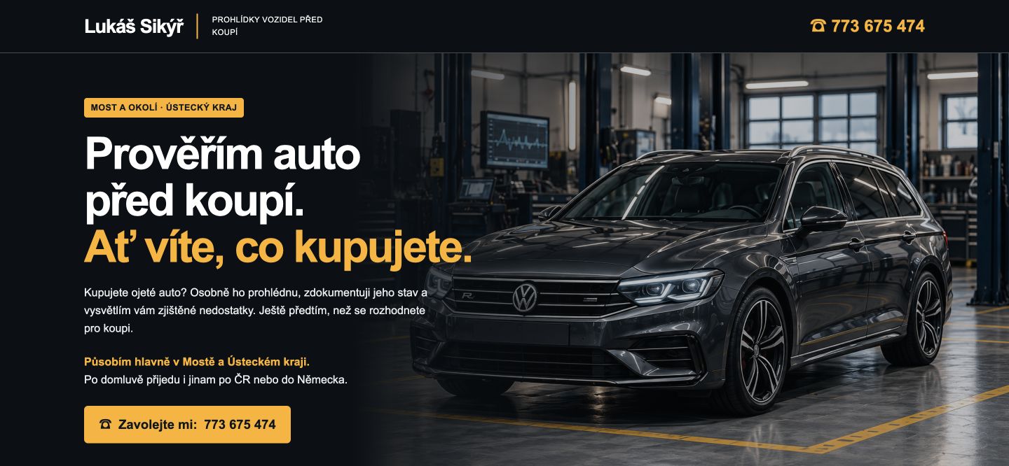 Náhled webu Lukáš Sikýř – osobní kontroly aut před koupí