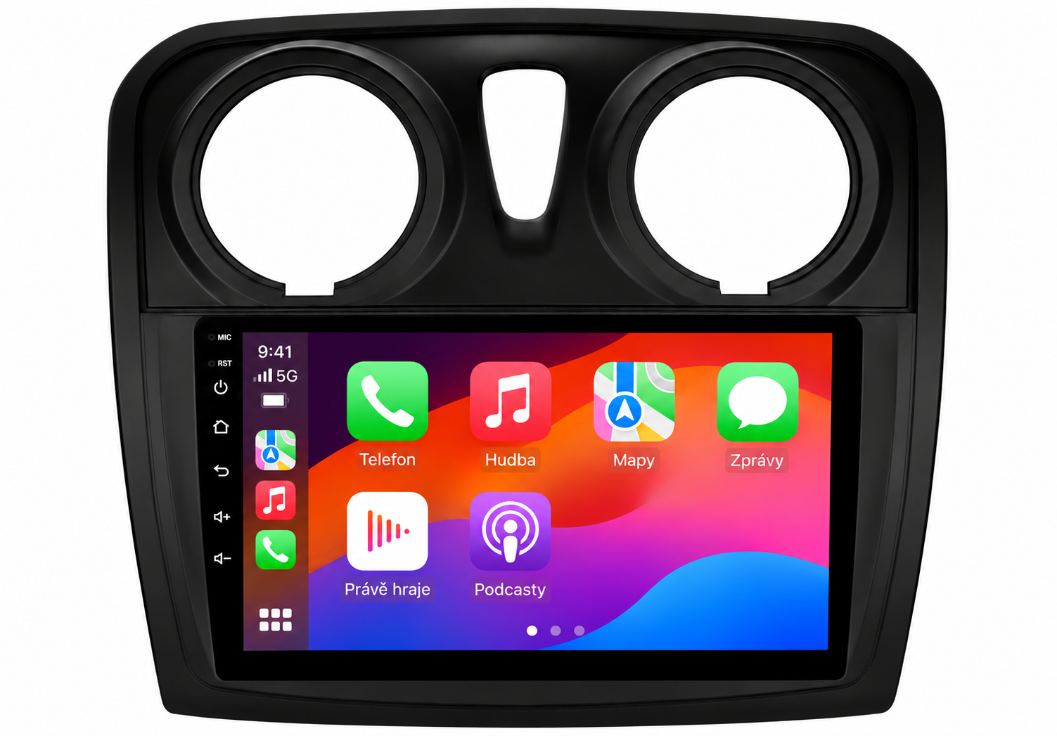 Dacia Sandero 2 řady S – kulaté výdechy – CarPlay