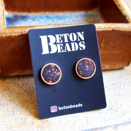 Náušnice Beton Beads rezavé