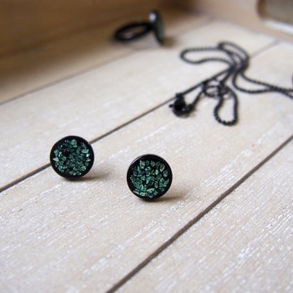 Náušnice Beton Beads zelené