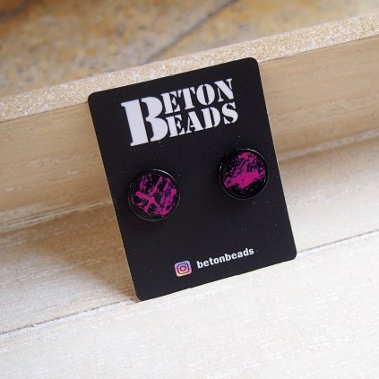 Beton Beads růžové náušnice