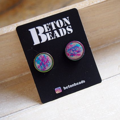 Barevné betonové náušnice Beton Beads