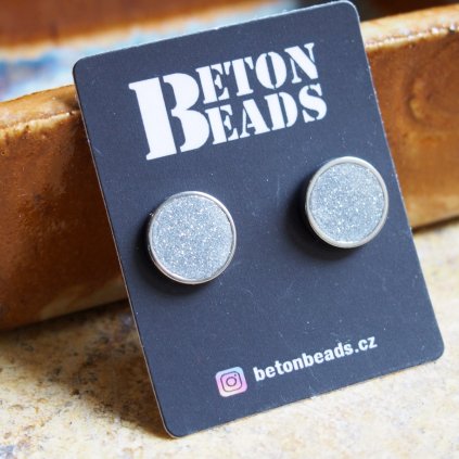 Stříbrné náušnice Beton Beads