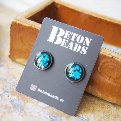 Betonové náušnice s metalickou fólií Beton Beads