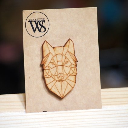 Dřevěná brož Wood Style