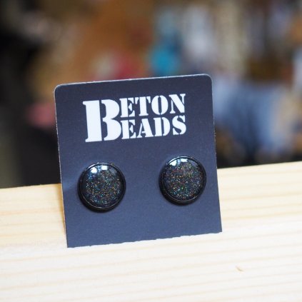 Černé betonové náušnice Beton Beads