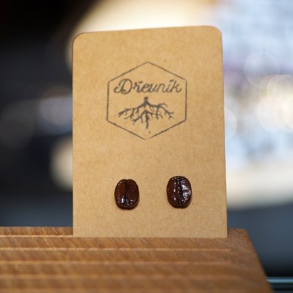 Kávové náušnice Dřevník