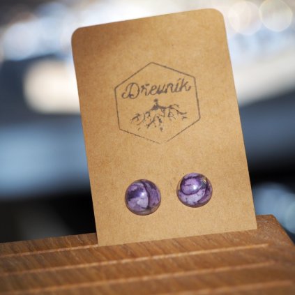 Náušnice se šeříkem Dřevník