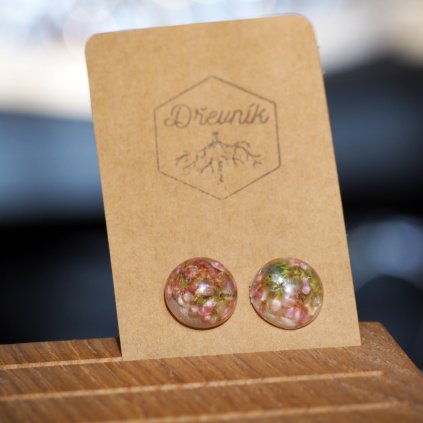 Náušnice s vřesem Dřevník