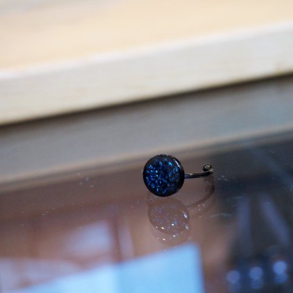 Modrý betonový prsten Beton Beads