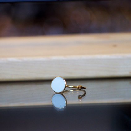 Betonový prsten Beton Beads bílo-zlatý