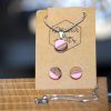 Dřevník dřevěné náušnice sada s náhrdelníkem