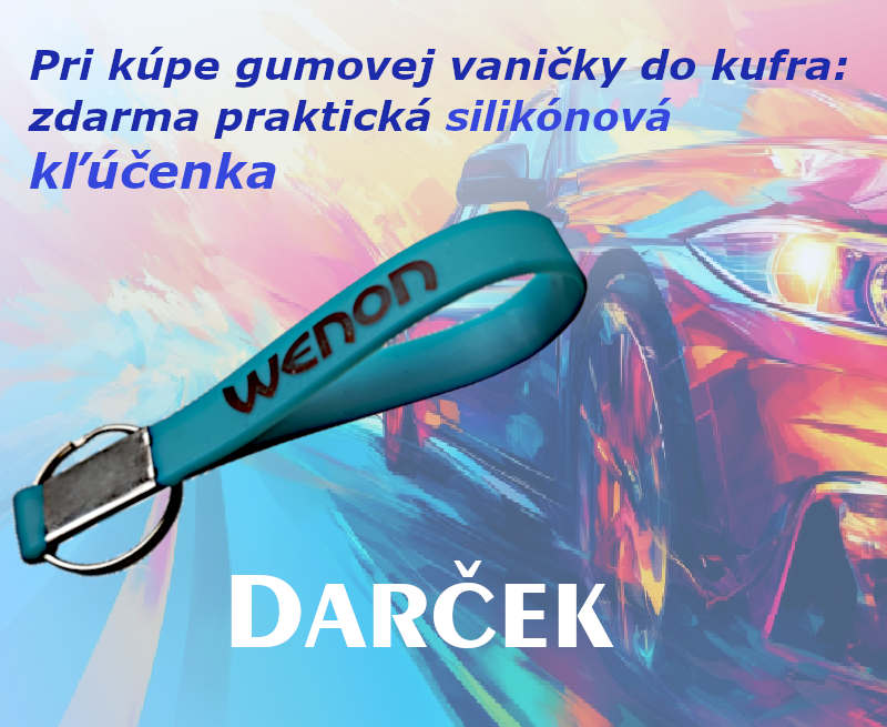 Kúp gumovú vaničku do kufra, gratis dostaneš silikónovú kľúčenku.