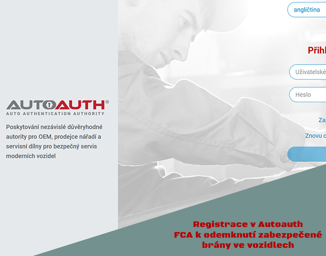 Registrace AutoAuth FCA