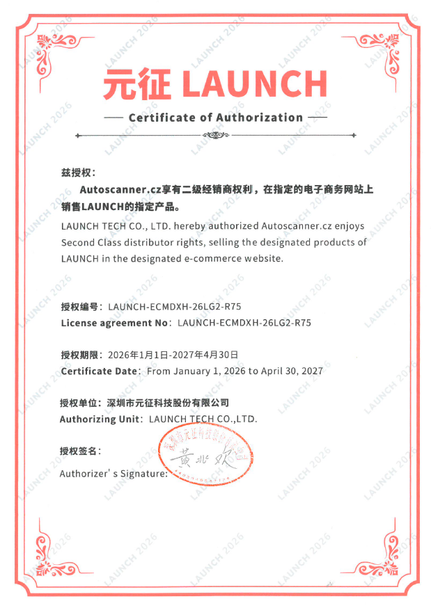 Certifikát autorizovaného prodejce