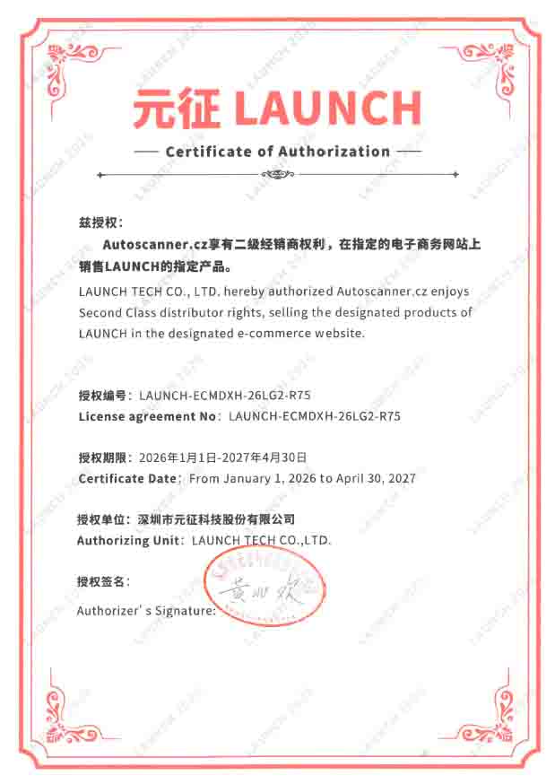 Certifikát autorizovaného prodejce