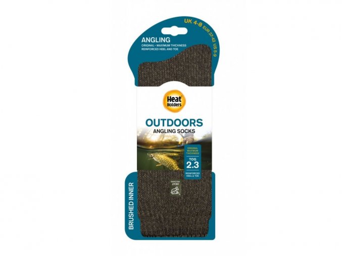1777 heat holders original 4 8 outdoors angling sock forest green short pack shot
