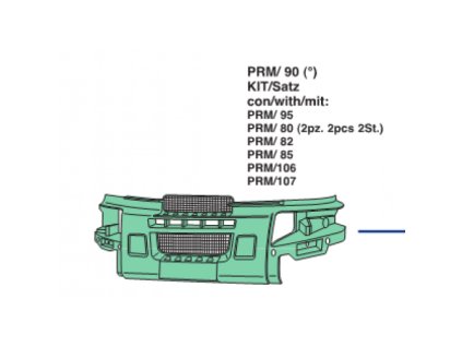 nárazník RENAULT PREMIUM šedý + mriežky, našlapy, záslepky