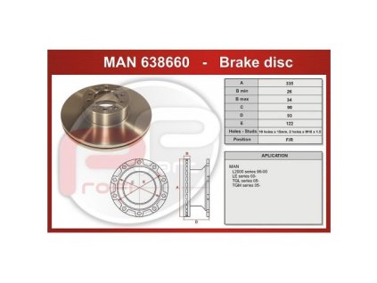 brzdový kotúč MAN TGL MAN111